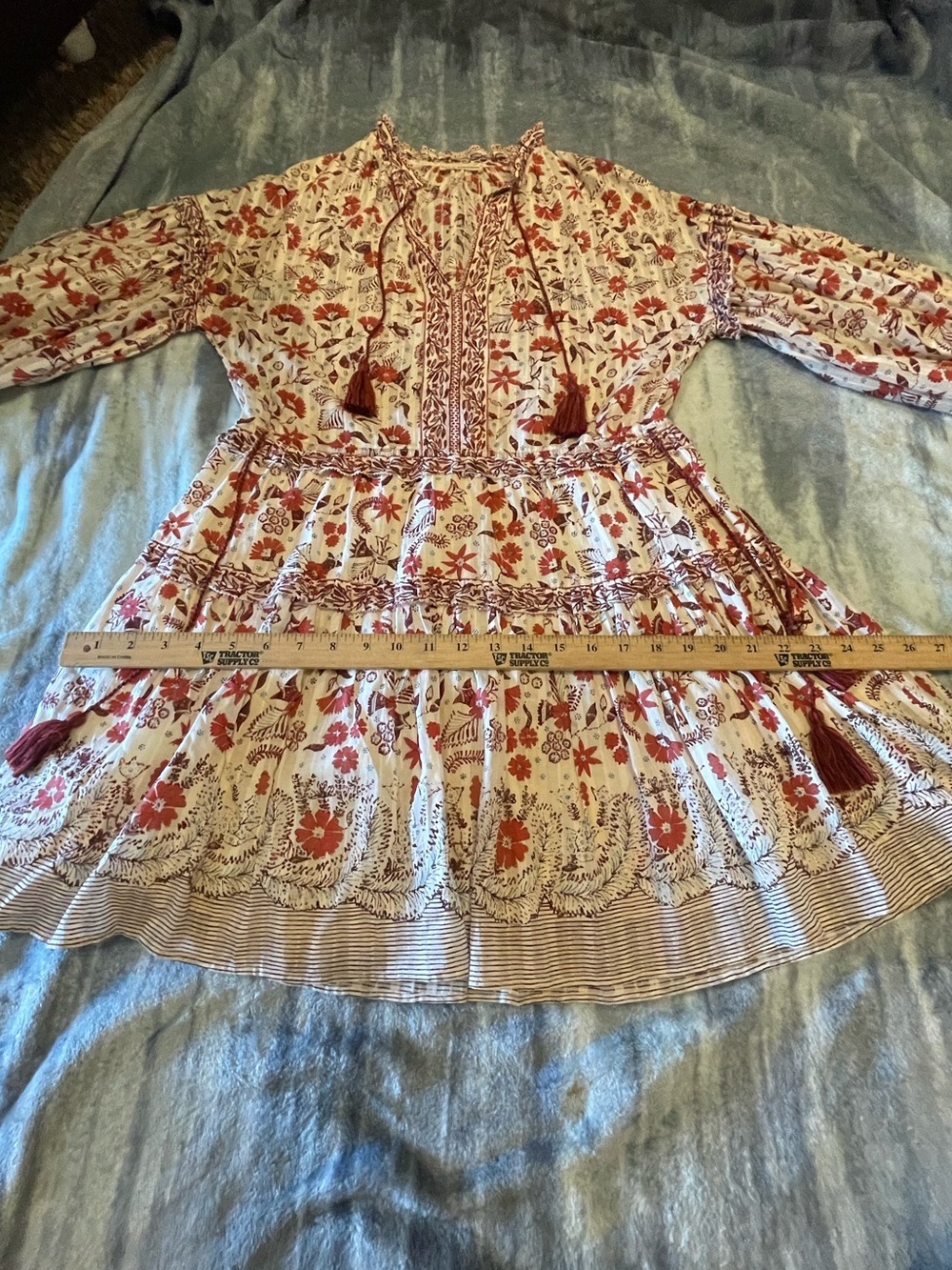 ULLA JOHNSON Marigold Cream Long Sleeve cotton puff ballon sleeve mini dress - Picture 13 of 14